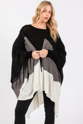 Three Tones Ruana Simmer & Fay Black One Size Fits All